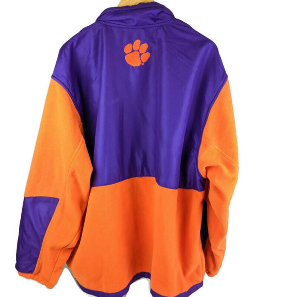 GS Clemson Tigers Mens Orange Full-Zip Fleece Jacket Size 2XL