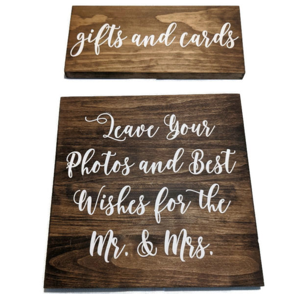 Wooden Sign Set – Rustic Wedding / Bridal Décor